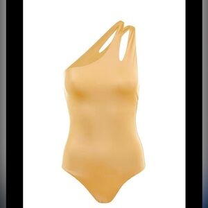 Melissa Odabash Jamaica Swimsuit, Gold. One Shoulder Size 4